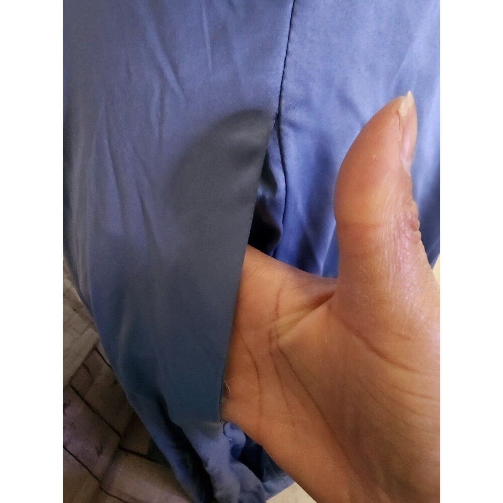 B. Darlin Floor Length Gown Womens 3 Blue Satin Cowlneck Lace-up Back Flattering - Picture 7 of 15